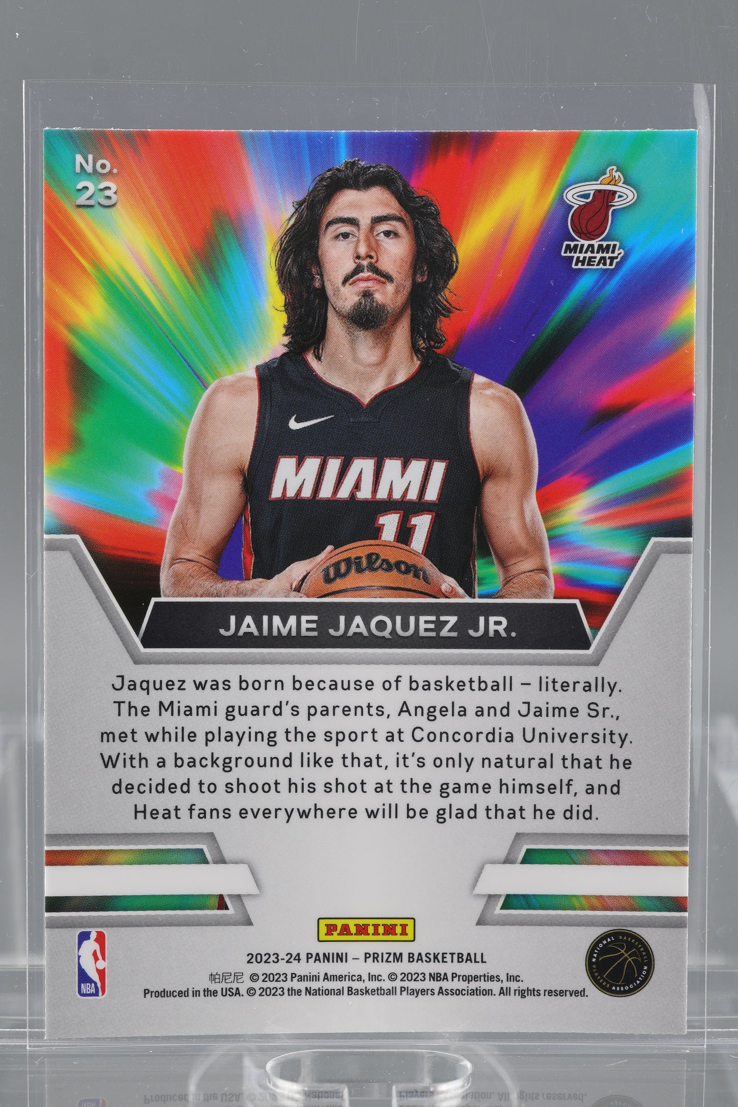 Jaime Jaquez Jr. 2023-24 Panini Prizm Instant Impact  #23       Rookie Card RC Miami Heat