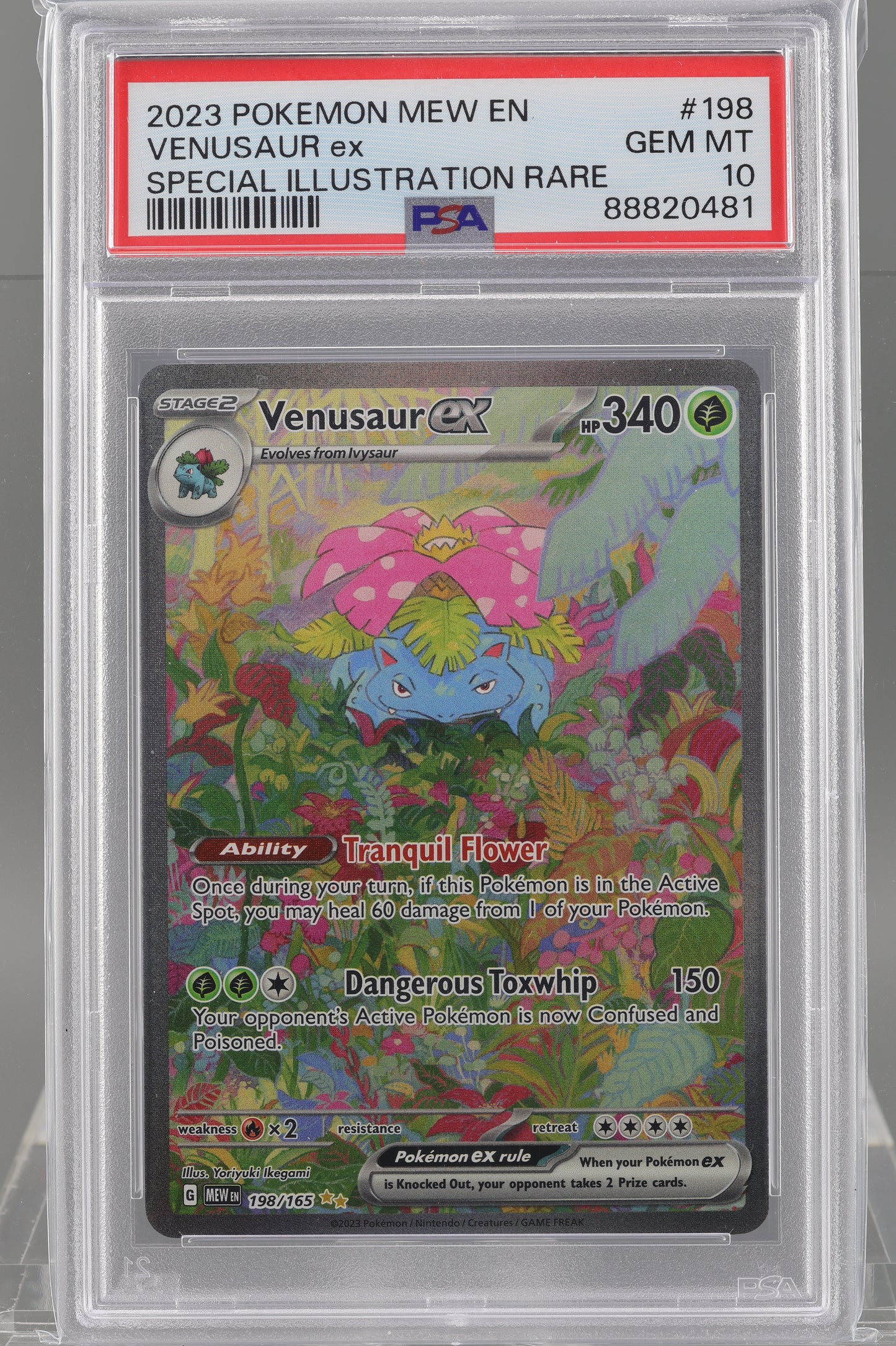 Venusaur EX 2023 Scarlet & Violet 151 MEW EN #198    PSA 10  Special Illustration Rare