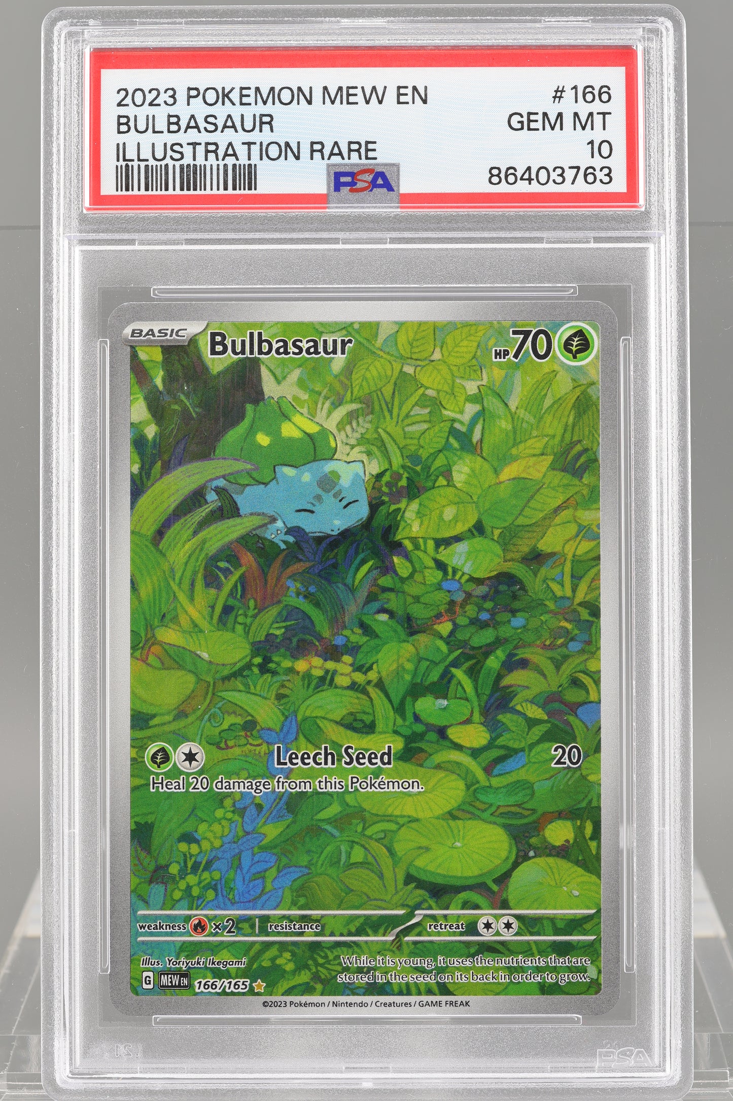 Bulbasaur 2023 Scarlet & Violet 151 MEW EN #166    PSA 10  Illustration Rare