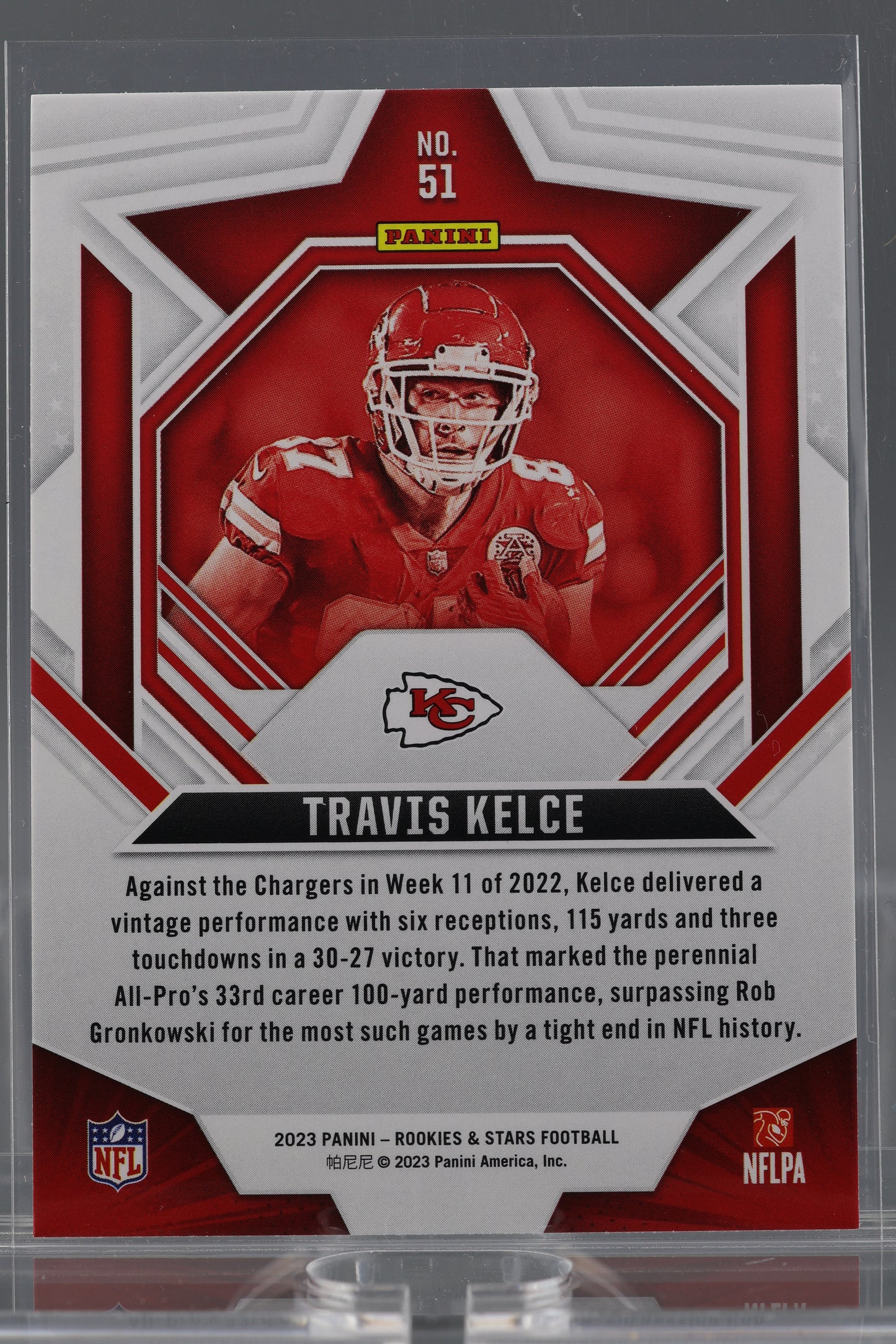 Travis Kelce 2023 Panini Rookies & Stars Green  #51        Kansas City Chiefs