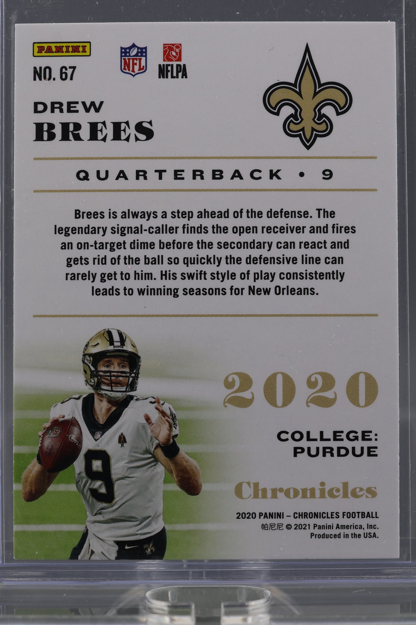 Drew Brees 2020 Panini Chronicles  #67        New Orleans Saints