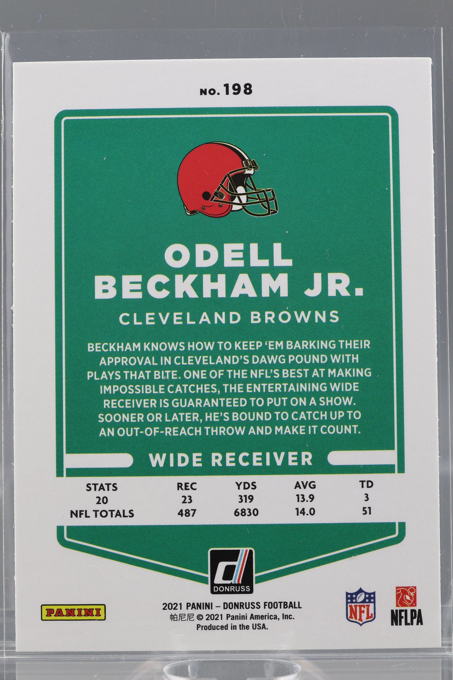 Odell Beckham Jr. 2021 Donruss  #198   Photo Variation     Cleveland Browns