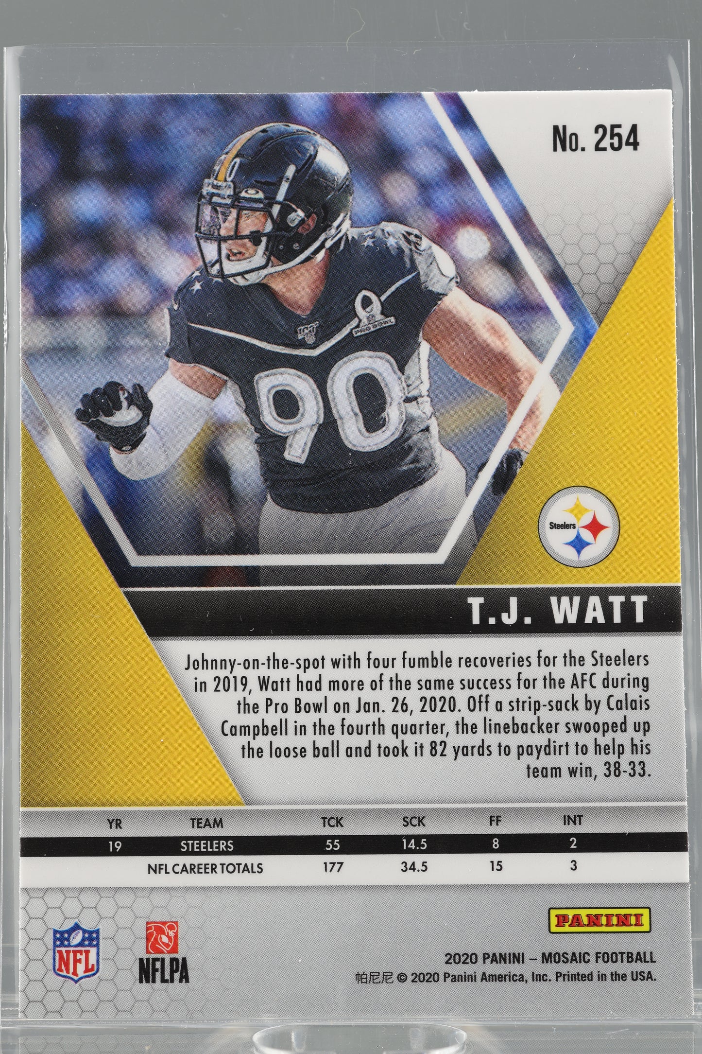 T.J. Watt 2020 Panini Mosaic  #254        Pittsburgh Steelers