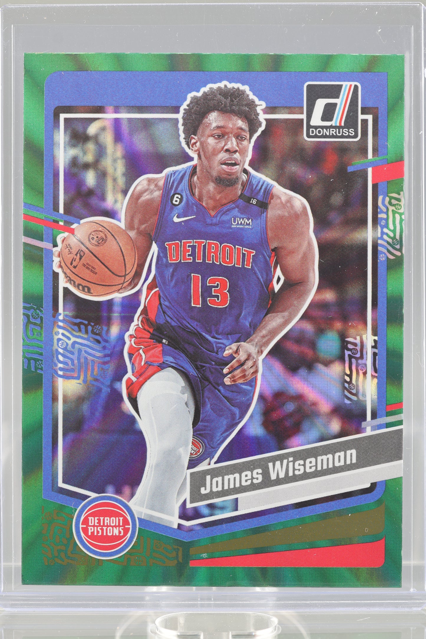 James Wiseman 2023 Donruss Green Laser Holo  #146        Detroit Pistons