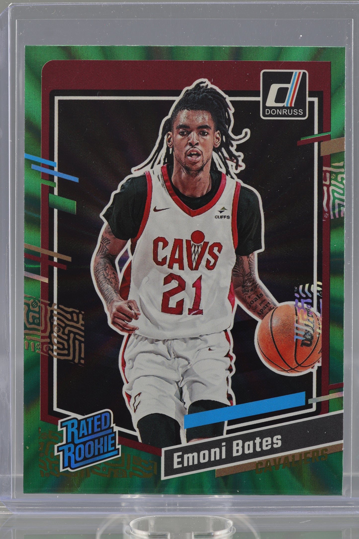 Emoni Bates 2023 Donruss Green Laser Holo  #205      Rated Rookie RC Cleveland Cavaliers