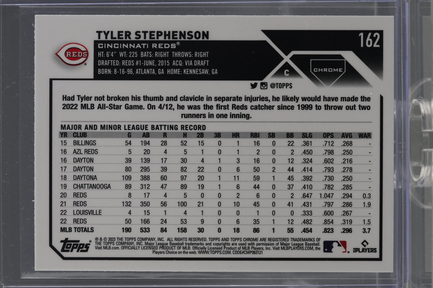 Tyler Stephenson 2023 Topps Chrome  #162        Cincinnati Reds