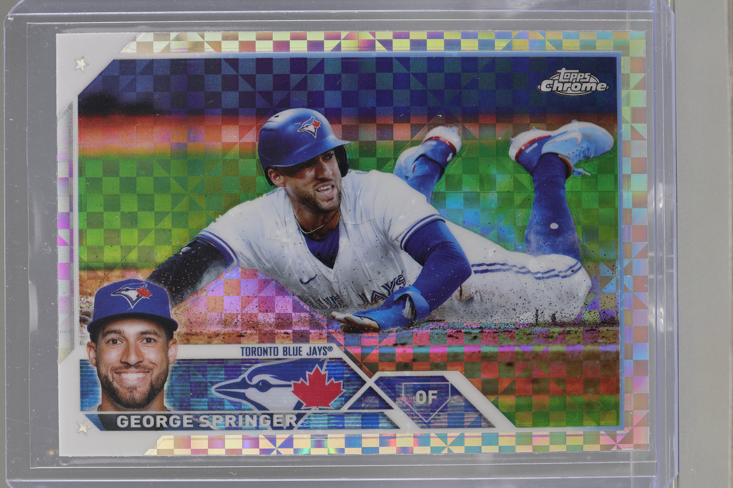 George Springer 2023 Topps Chrome X-Fractor Refractor #134        Toronto Blue Jays