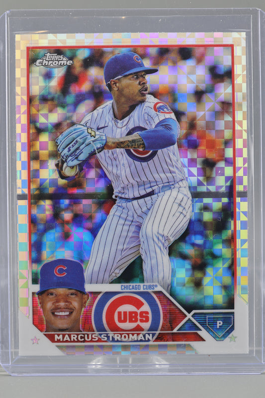 Marcus Stroman 2023 Topps Chrome X-Fractor Refractor #212   Misprint     Chicago Cubs