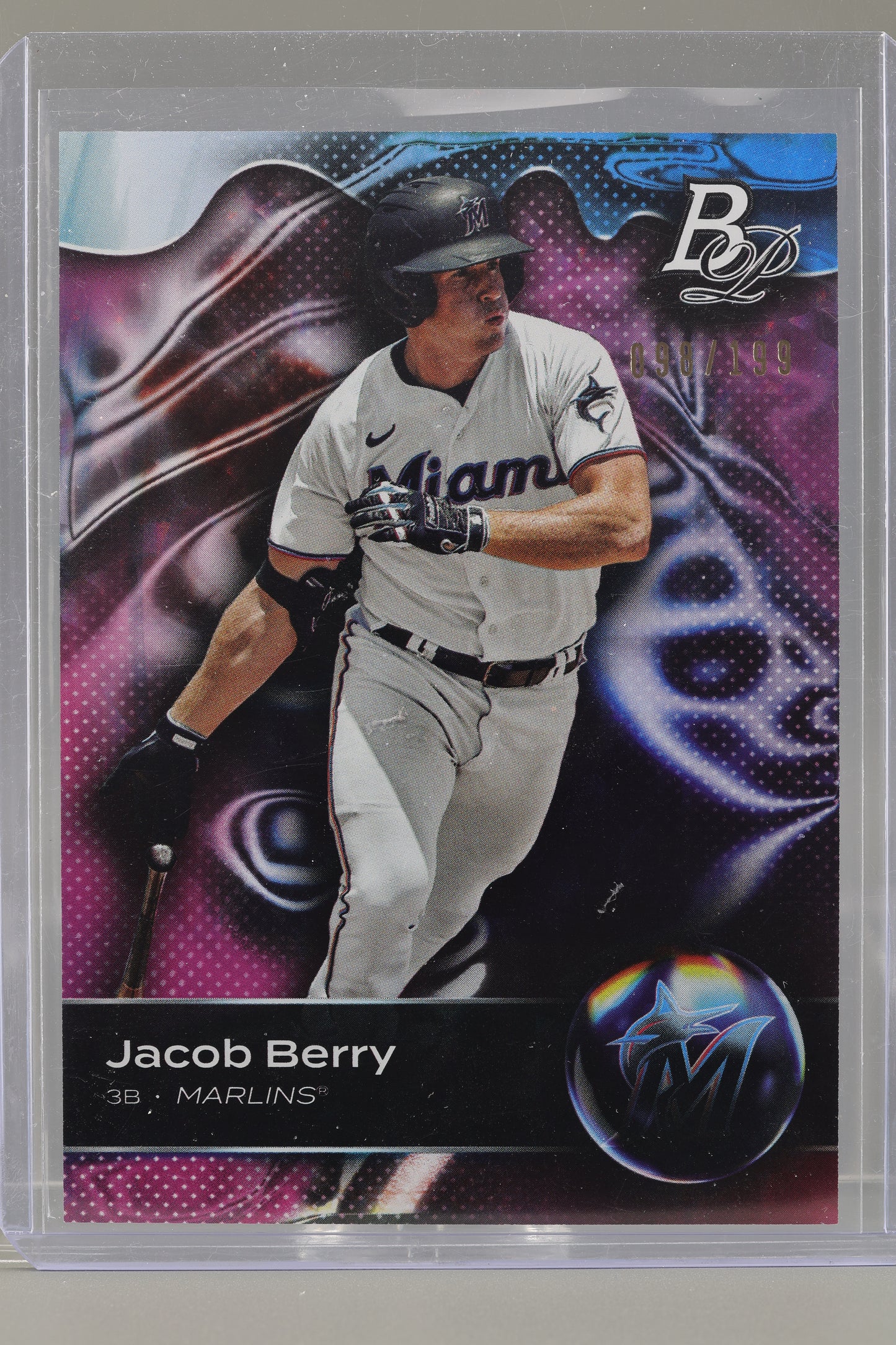 Jacob Berry 2023 Bowman Platinum  #TOP-11   Pink Ice /199    Miami Marlins