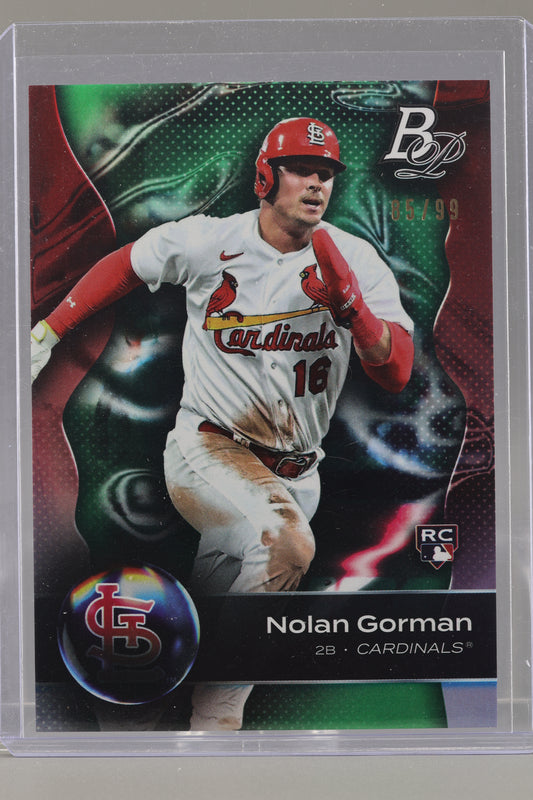 Nolan Gorman 2023 Bowman Platinum  #77   Green /99    St. Louis Cardinals