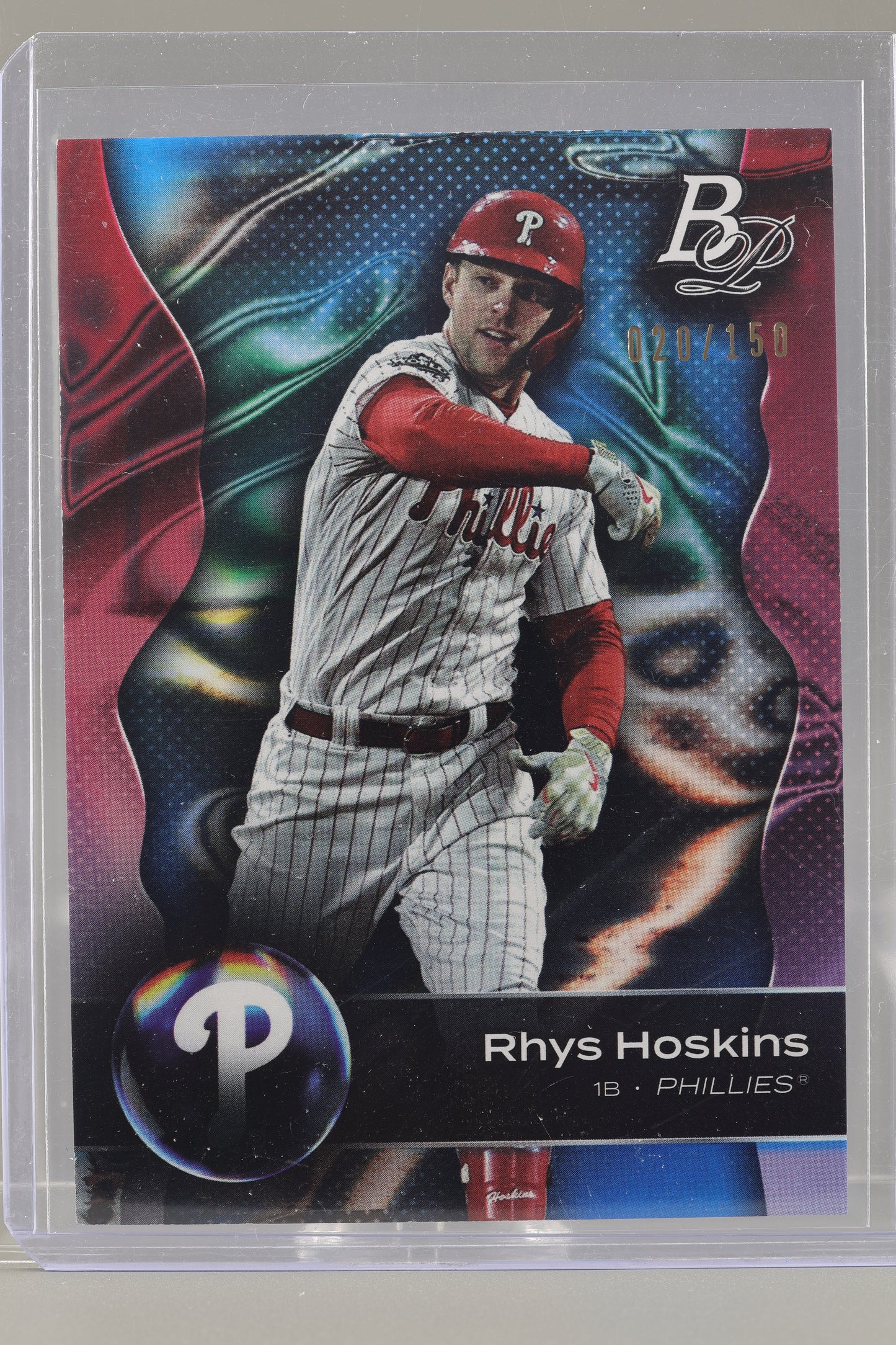 Rhys Hoskins 2023 Bowman Platinum  #2   Blue /150    Philadelphia Phillies