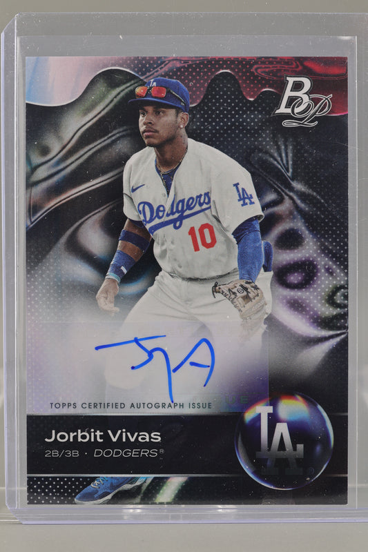 Jorbit Vivas 2023 Bowman Platinum Top Prospects Autographs  #TOP-29   NY Yankees     Los Angeles Dodgers