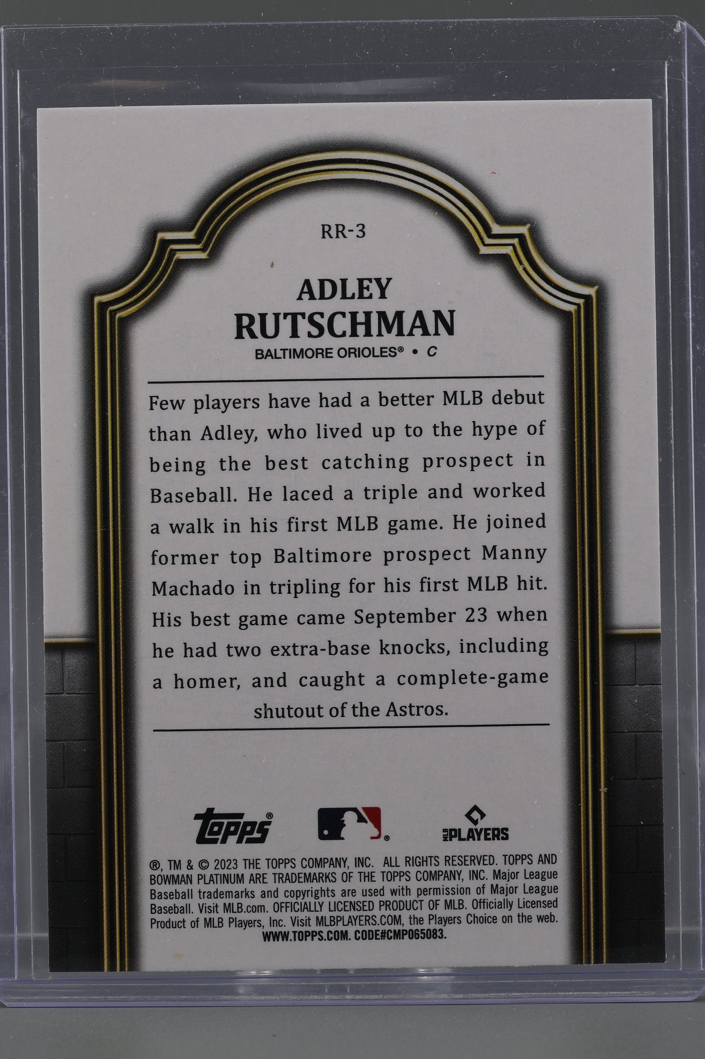 Adley Rutschman 2023 Bowman Platinum Renowned Rookies  #RR-3        Baltimore Orioles