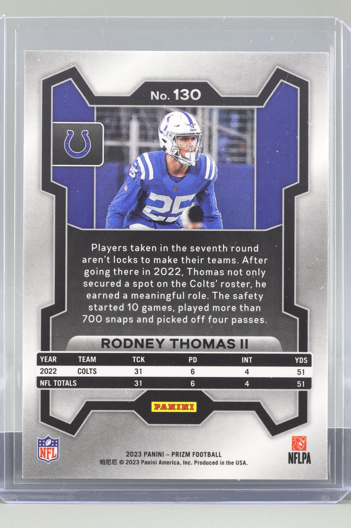 Rodney Thomas II 2023 Panini Prizm  #130        Indianapolis Colts