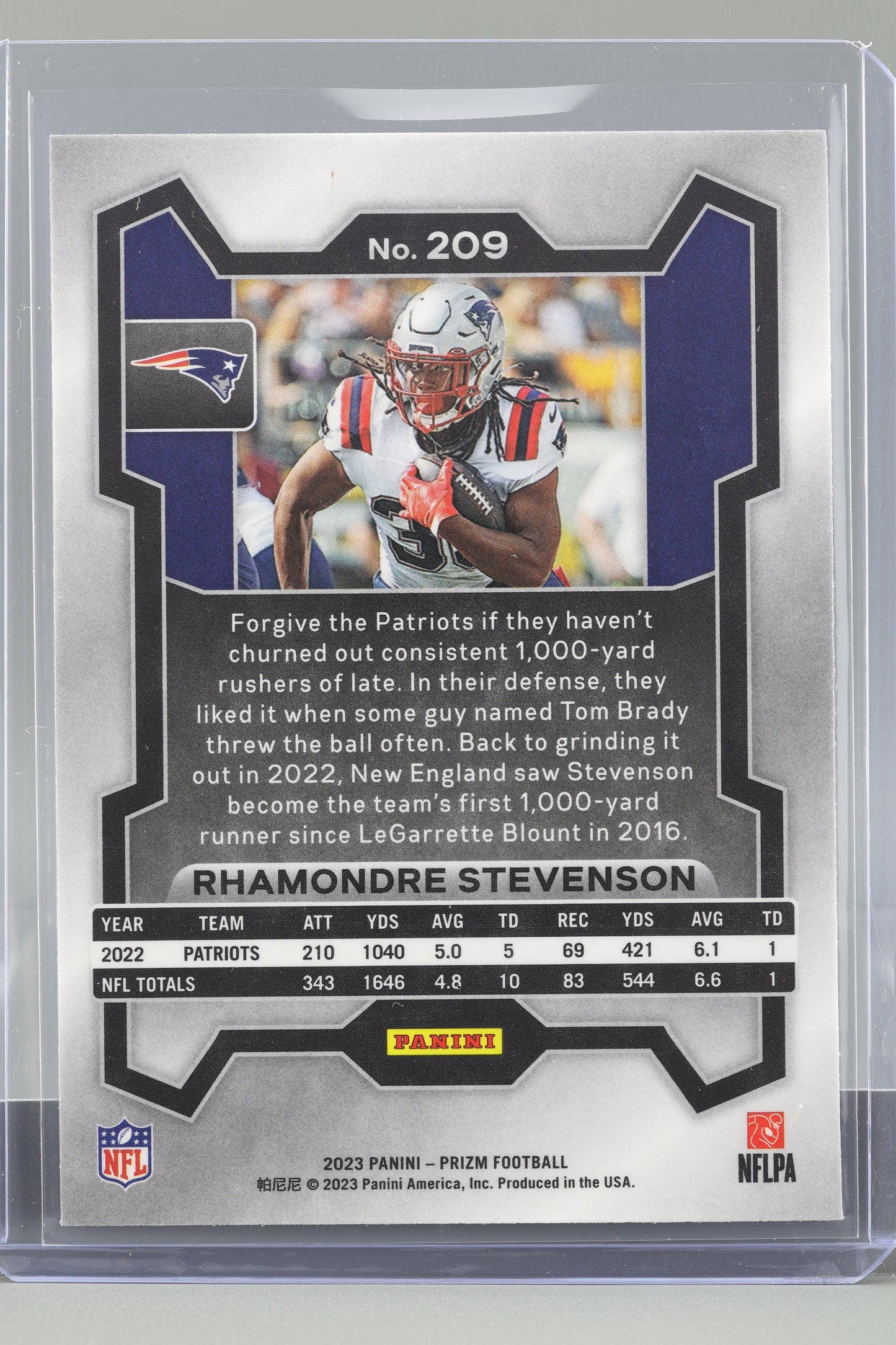 Rhamondre Stevenson 2023 Panini Prizm  #209        New England Patriots