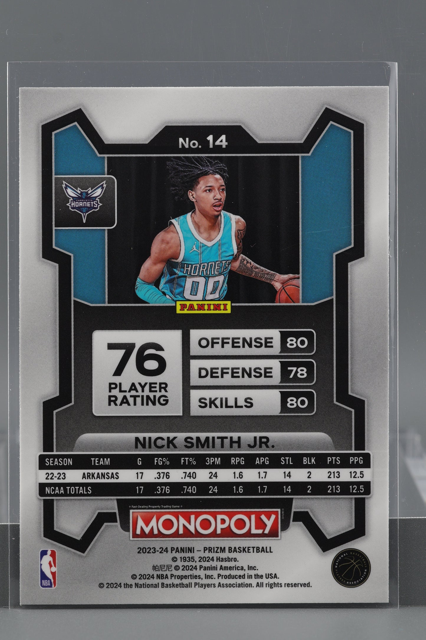 Nick Smith Jr. 2023-24 Panini Prizm Monopoly  #14        Charlotte Hornets