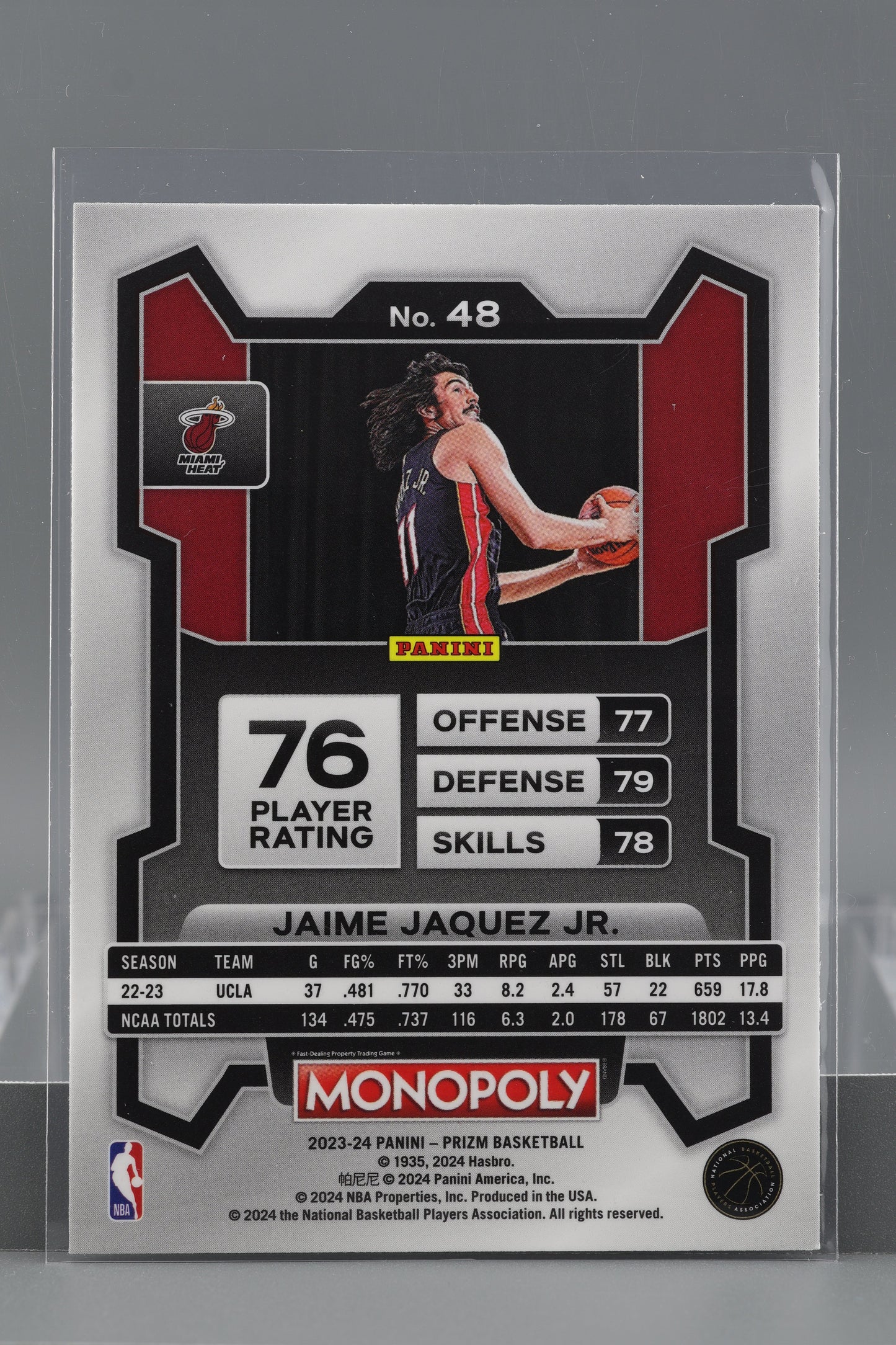 Jaime Jaquez Jr. 2023-24 Panini Prizm Monopoly  #48        Miami Heat