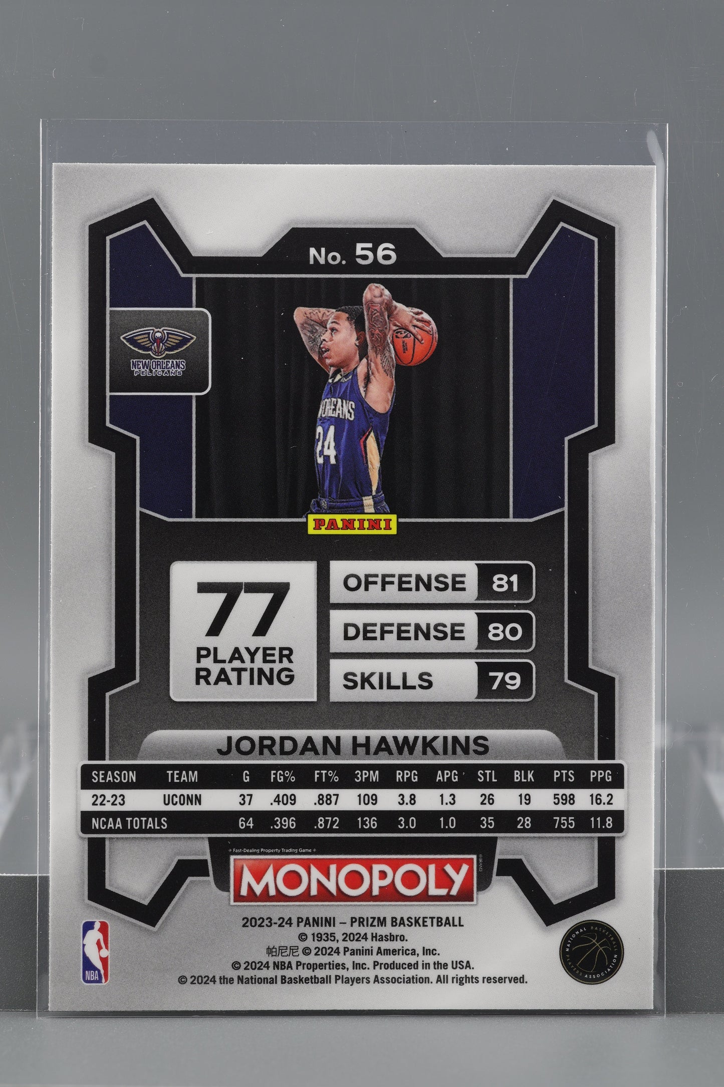 Jordan Hawkins 2023-24 Panini Prizm Monopoly  #56        New Orleans Pelicans