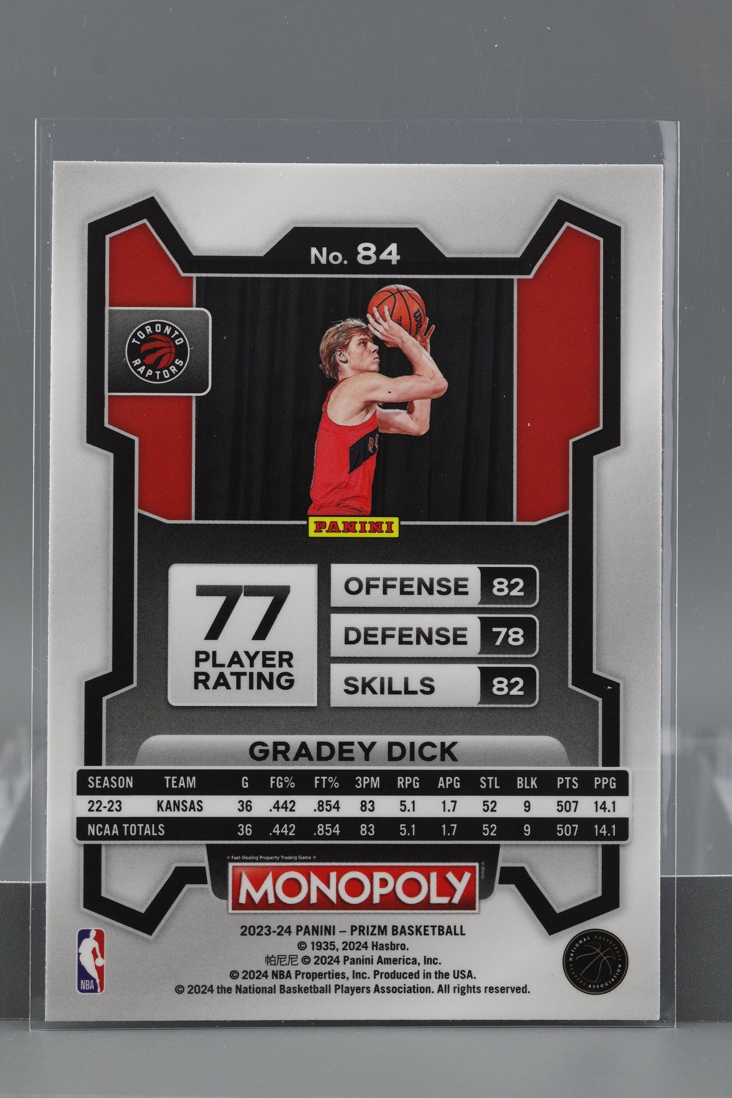 Gradey Dick 2023-24 Panini Prizm Monopoly  #84        Toronto Raptors