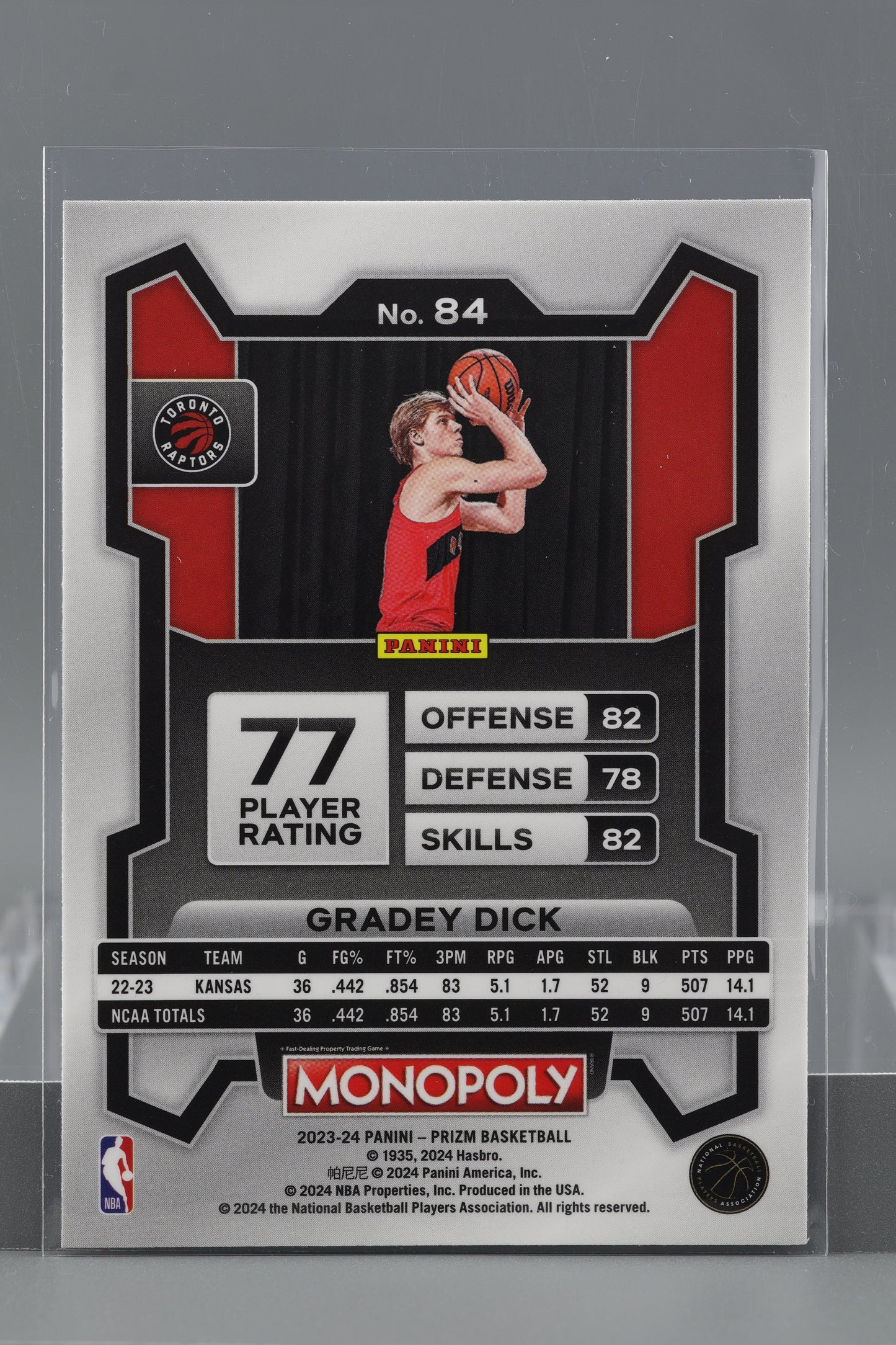 Gradey Dick 2023-24 Panini Prizm Monopoly  #84        Toronto Raptors