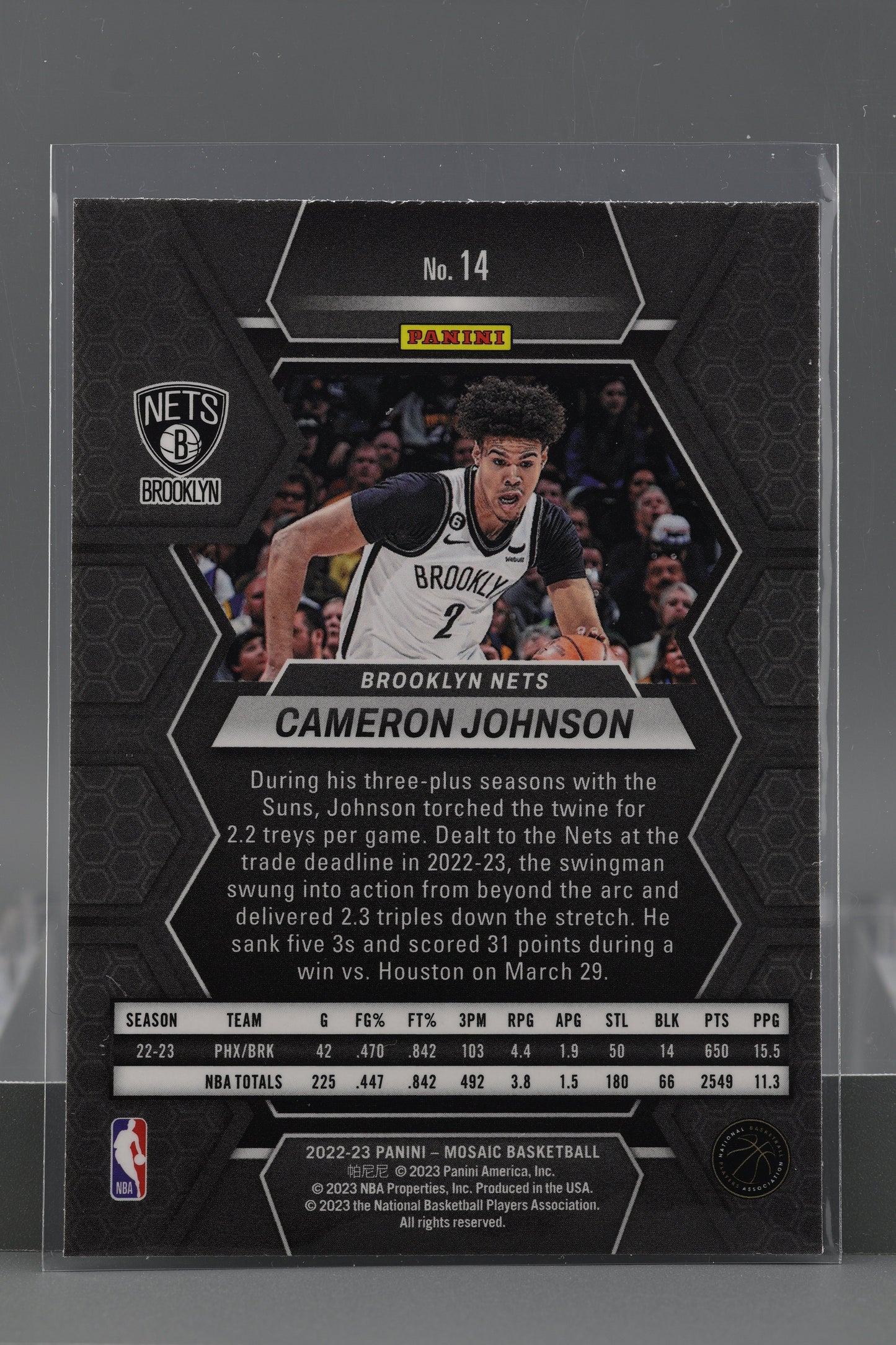 Cameron Johnson 2022-23 Panini Mosaic  #14        Brooklyn Nets