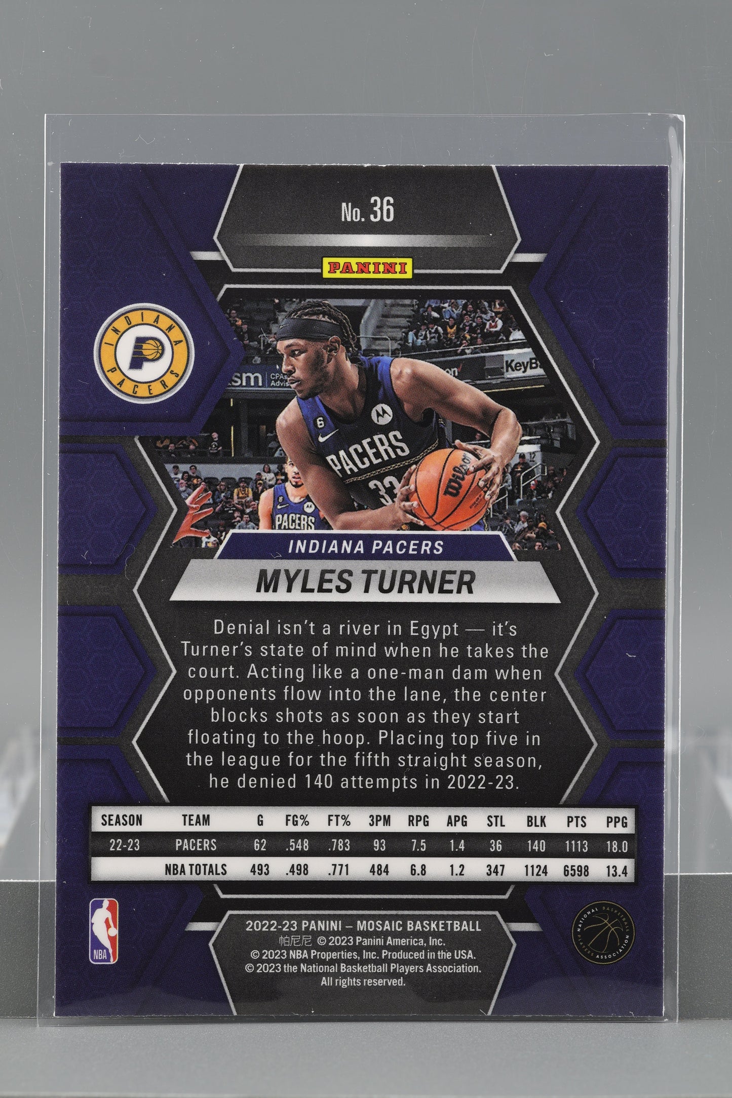 Myles Turner 2022-23 Panini Mosaic  #36        Indiana Pacers