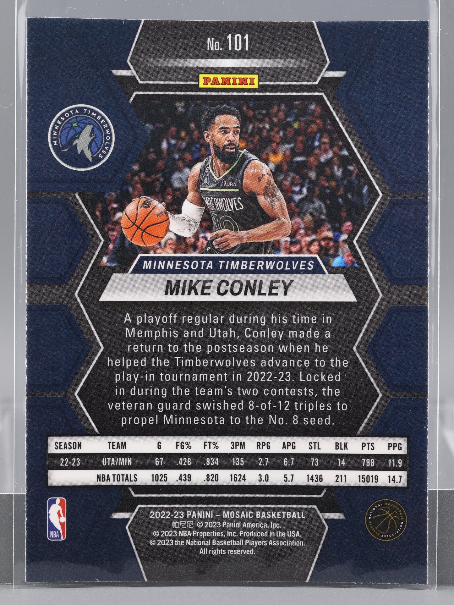 Mike Conley 2022-23 Panini Mosaic  #101        Minnesota Timberwolves