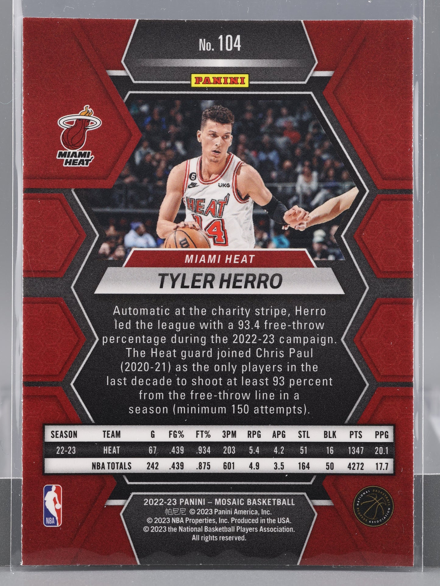 Tyler Herro 2022-23 Panini Mosaic  #104        Miami Heat