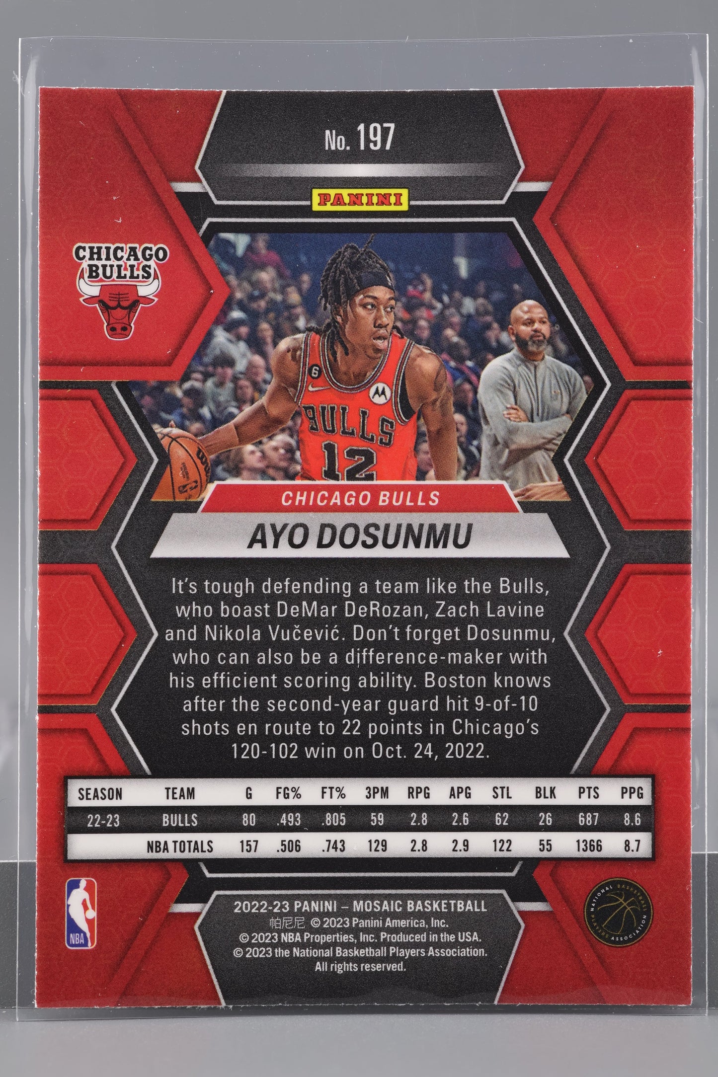 Ayo Dosunmu 2022-23 Panini Mosaic  #197        Chicago Bulls