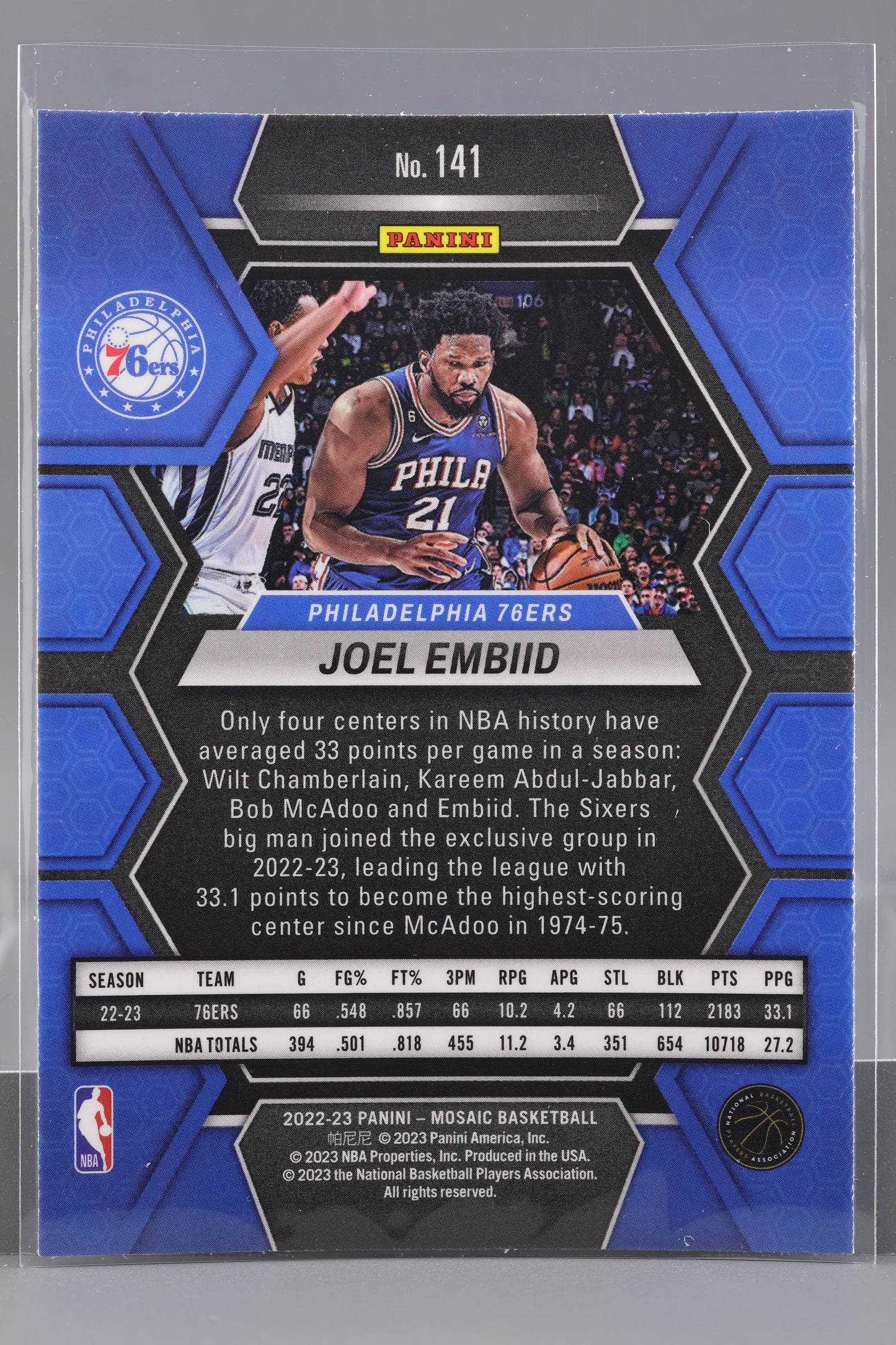 Joel Embiid 2022-23 Panini Mosaic  #141        Philadelphia 76ers