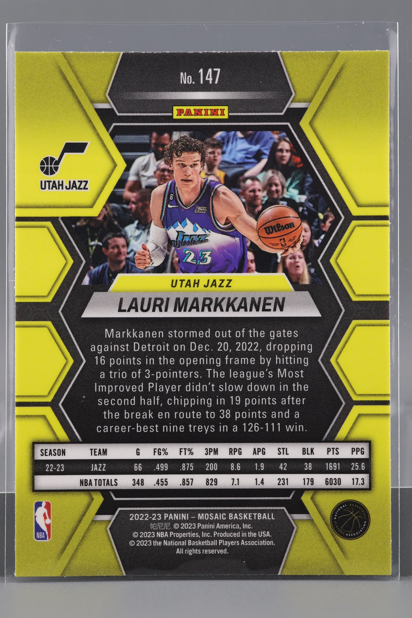 Lauri Markkanen 2022-23 Panini Mosaic  #147        Utah Jazz