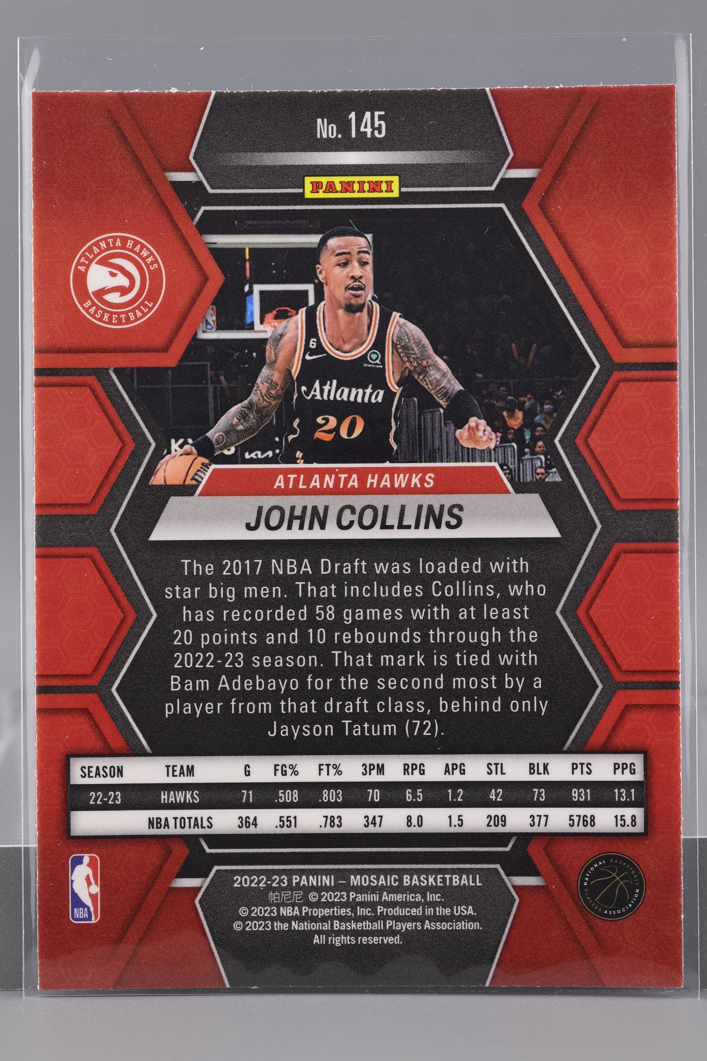 John Collins 2022-23 Panini Mosaic  #145        Atlanta Hawks