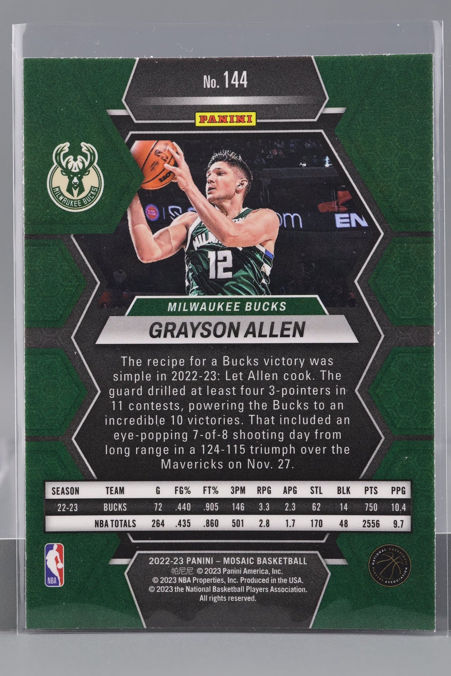 Grayson Allen 2022-23 Panini Mosaic  #144        Milwaukee Bucks