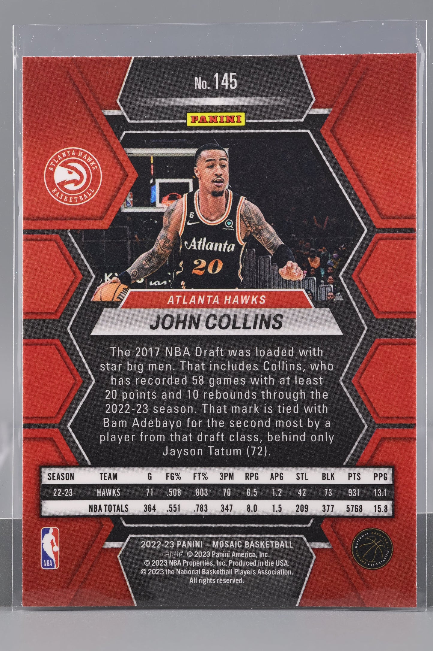 John Collins 2022-23 Panini Mosaic  #145        Atlanta Hawks