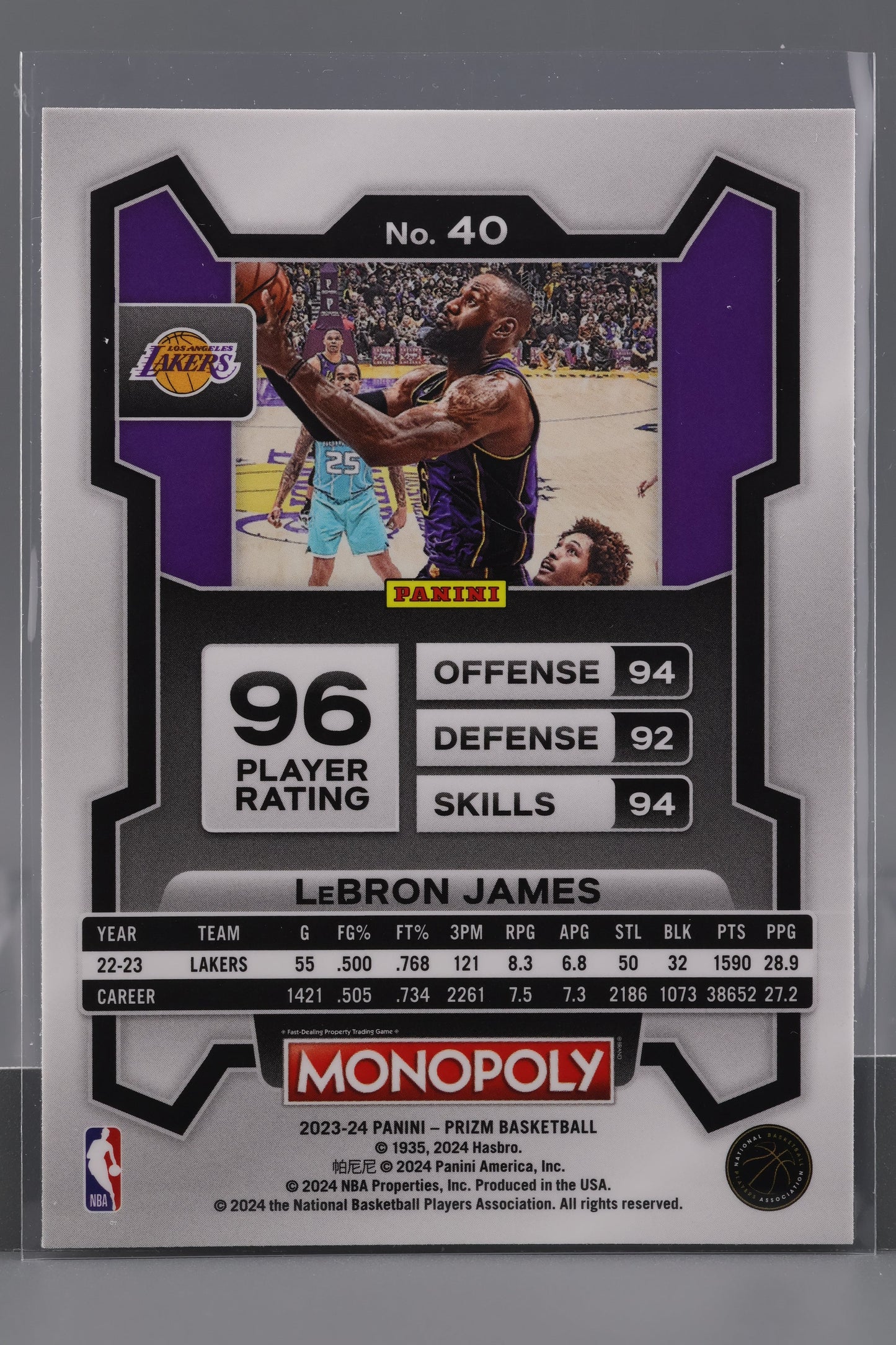 LeBron James 2023-24 Panini Prizm Monopoly  #40        Los Angeles Lakers