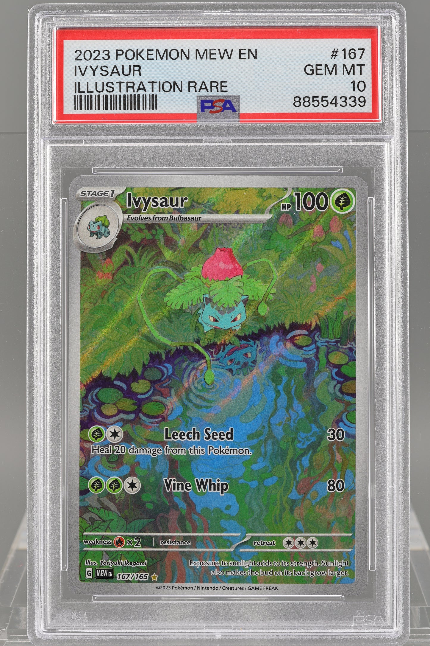 Ivysaur 2023 Pokemon Scarlet & Violet 151 MEW EN #167 PSA 10  Illustration Rare