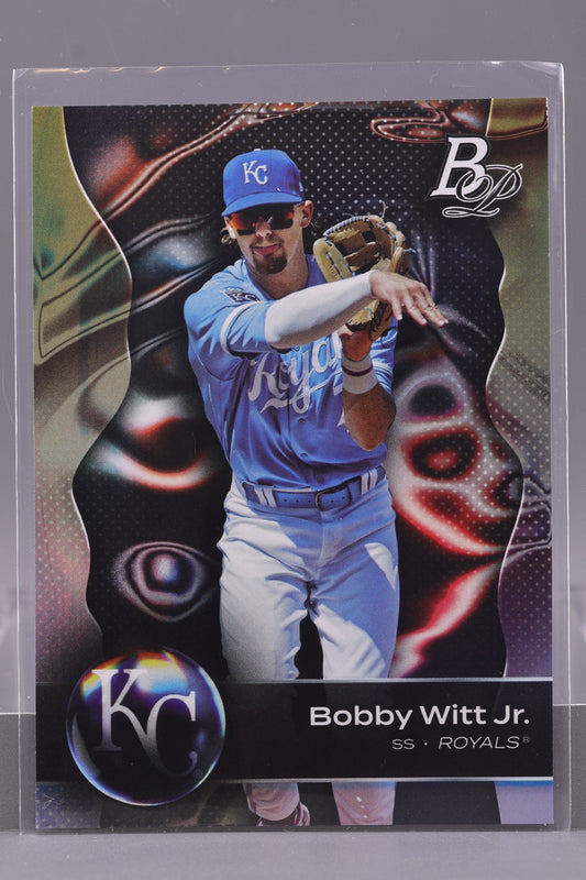 Bobby Witt Jr. 2023 Bowman Platinum #8     Noticeable curl on bottom left corner    Kansas City Royals