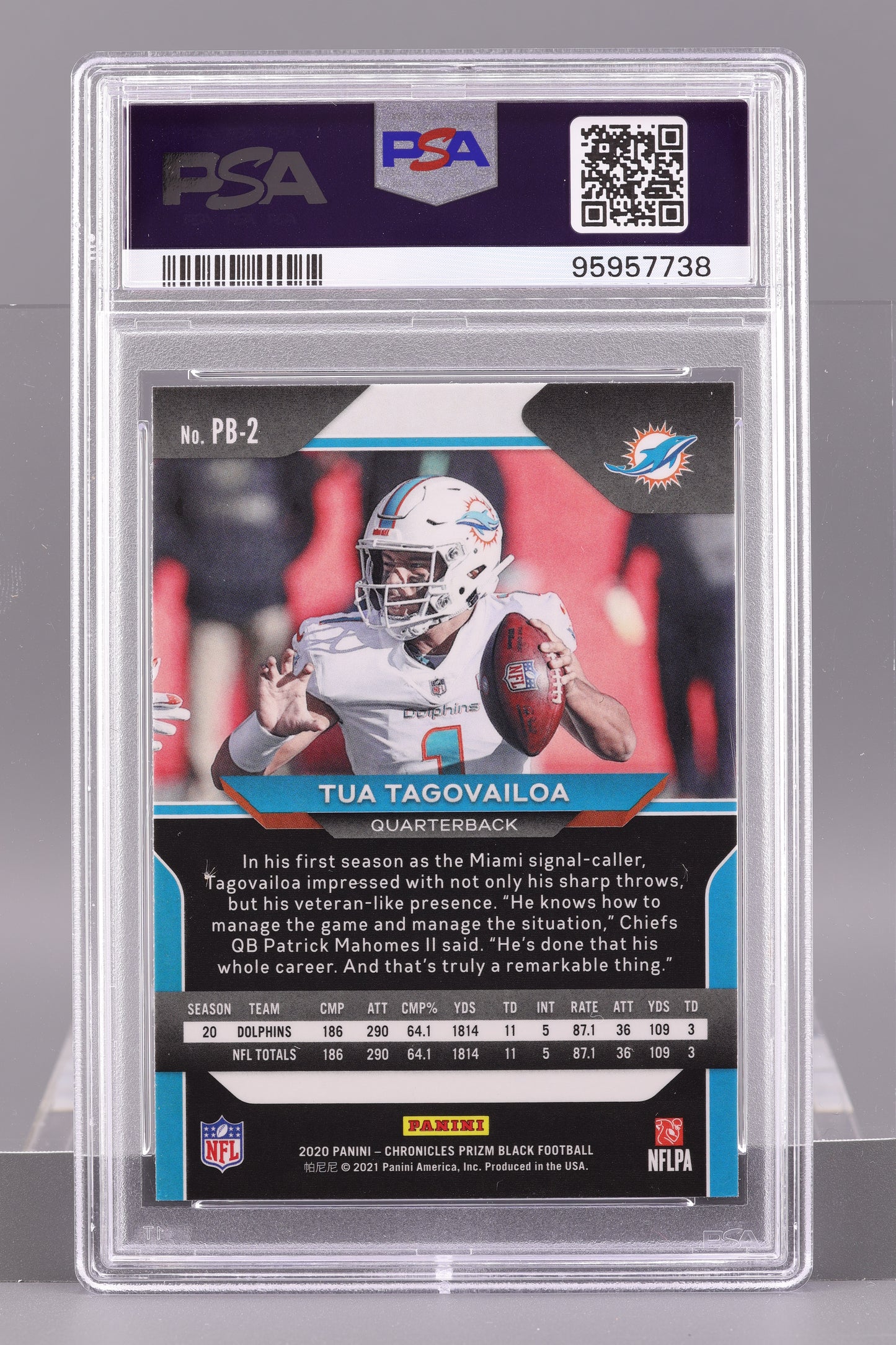 Tua Tagovailoa 2020 Panini Chronicles Prizm Black #PB2 Prizm Black PSA 10 RC