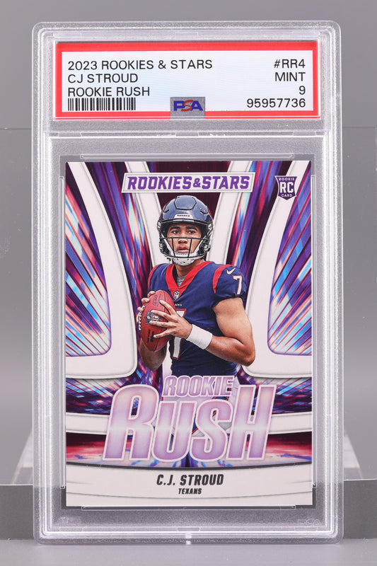 CJ Stroud 2023 Panini Rookies & Stars Rookie Rush #RR4 PSA 9 RC