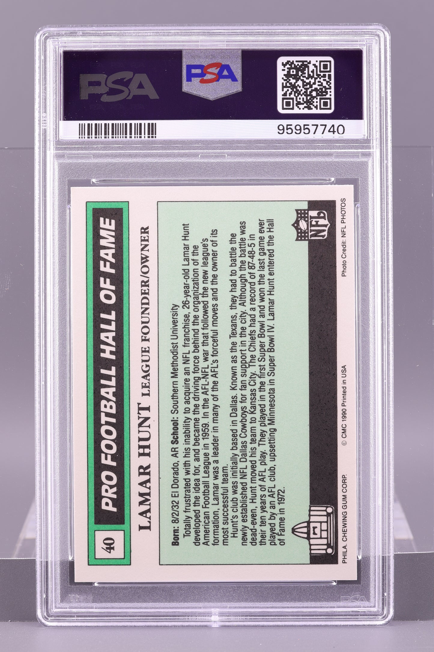 Lamar Hunt 1990 Swell Greats #40 PSA 10 POP 1