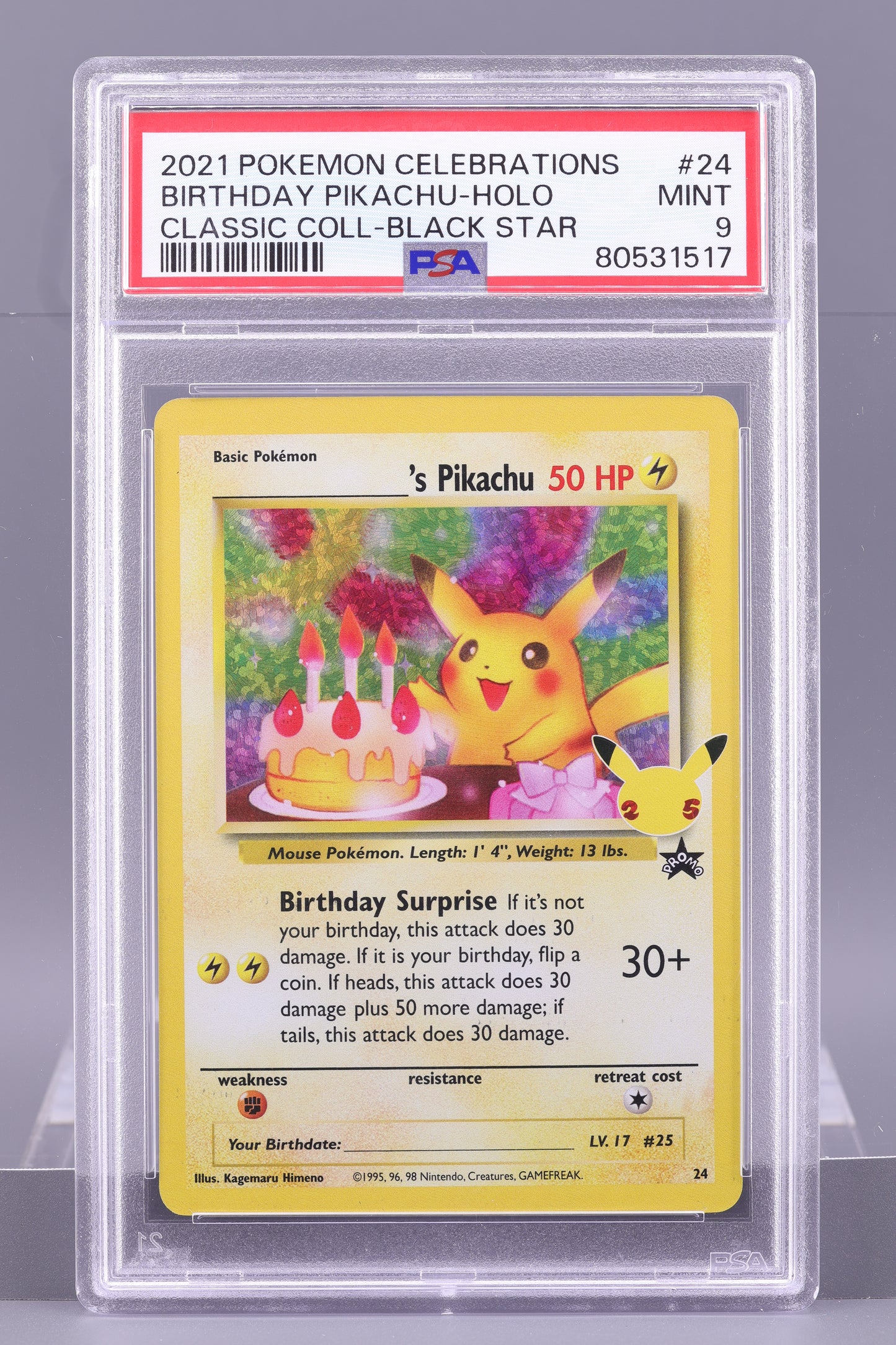 Pikachu Birthday 2021 Celebrations  #24    PSA 9