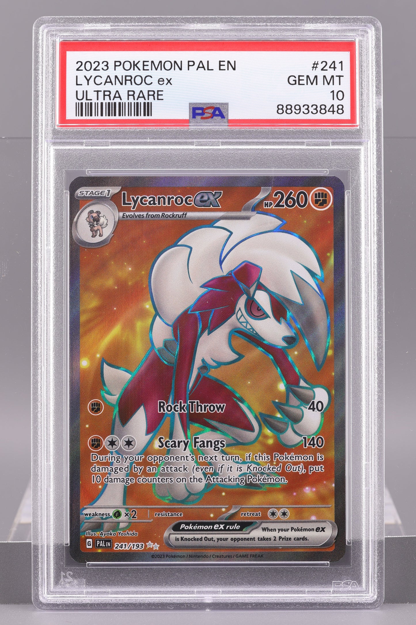 Lycanroc ex 2023 Paldea Evolved #241 SV    PSA 10