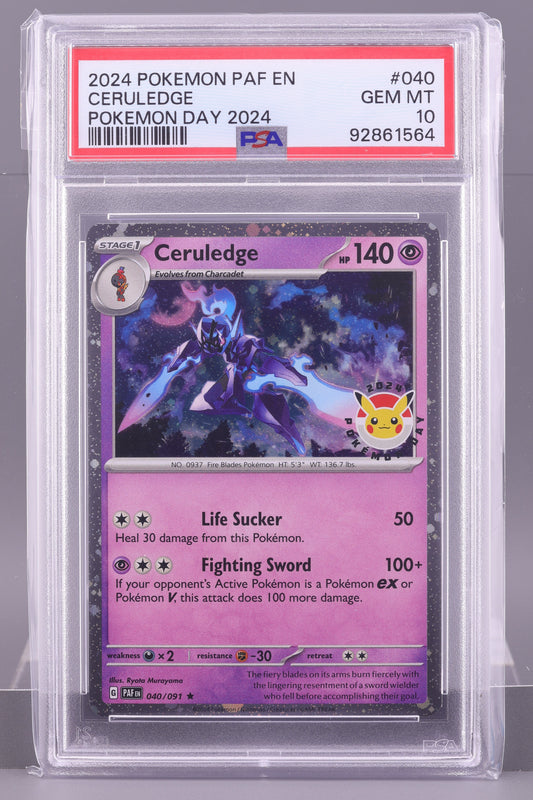 Ceruledge 2024 Paldean Fates Pokemon Day 2024 #40  PSA 10