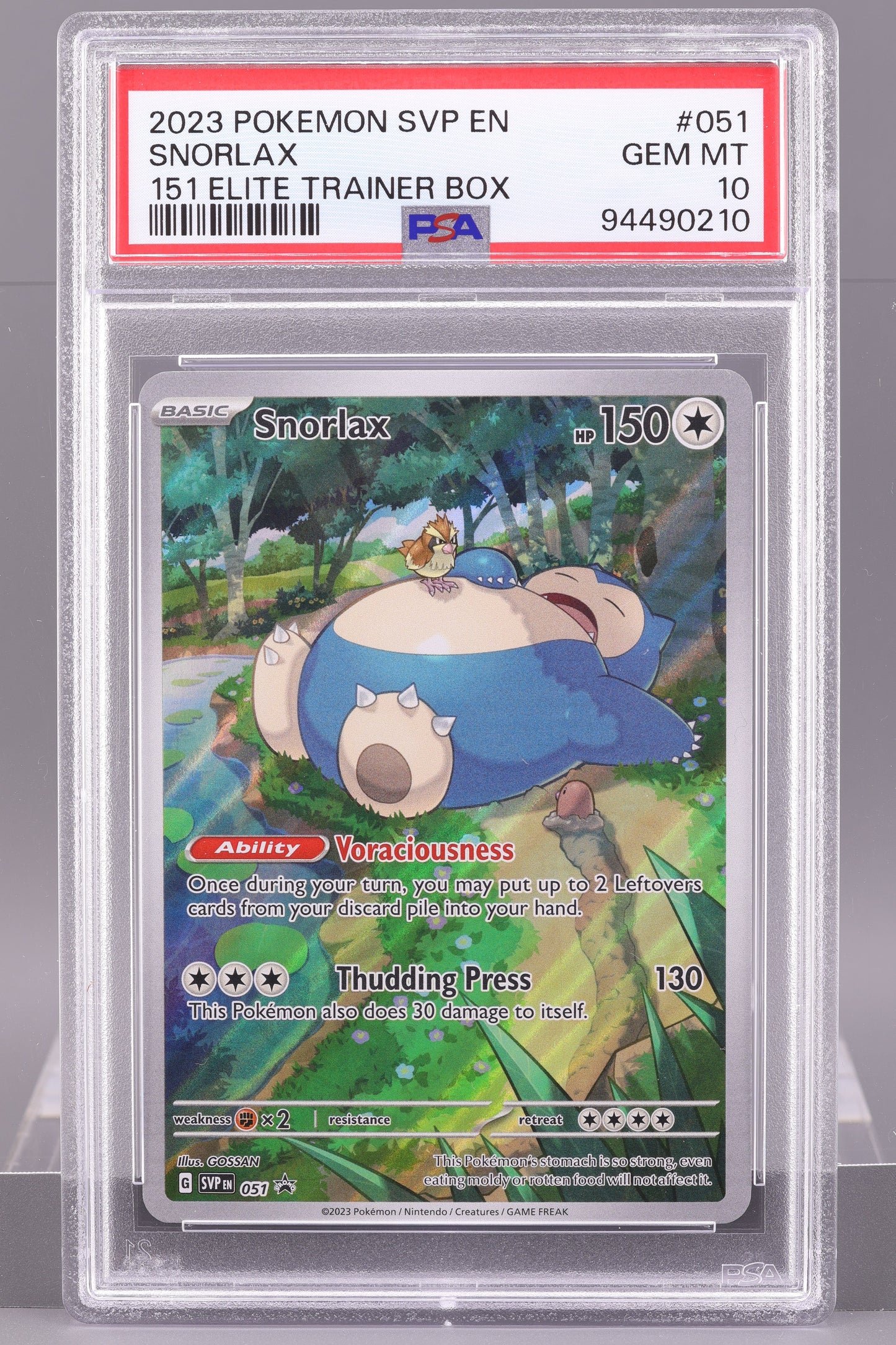 Snorlax 2023 151 Elite Trainer Box  #51    PSA 10   Black Star Promo