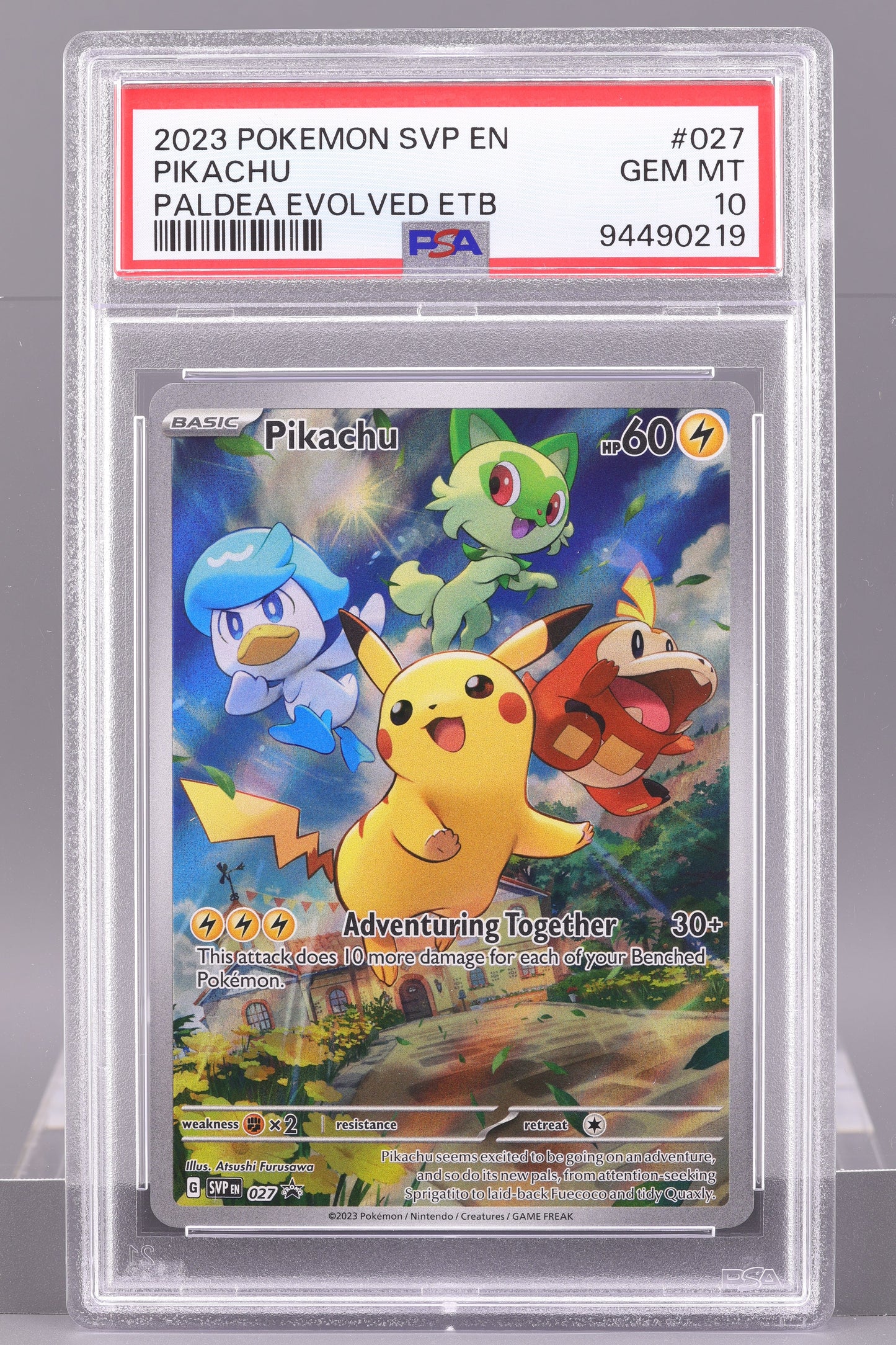 Pikachu 2023 Paldea Evolved ETB  #27    PSA 10   Black Star Promo