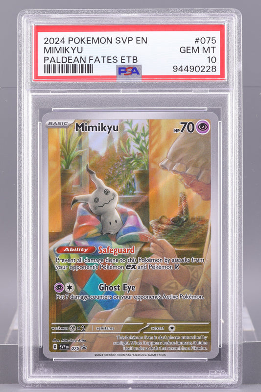 Mimikyu 2024 Paldean Fates ETB  #75    PSA 10   Black Star Promo