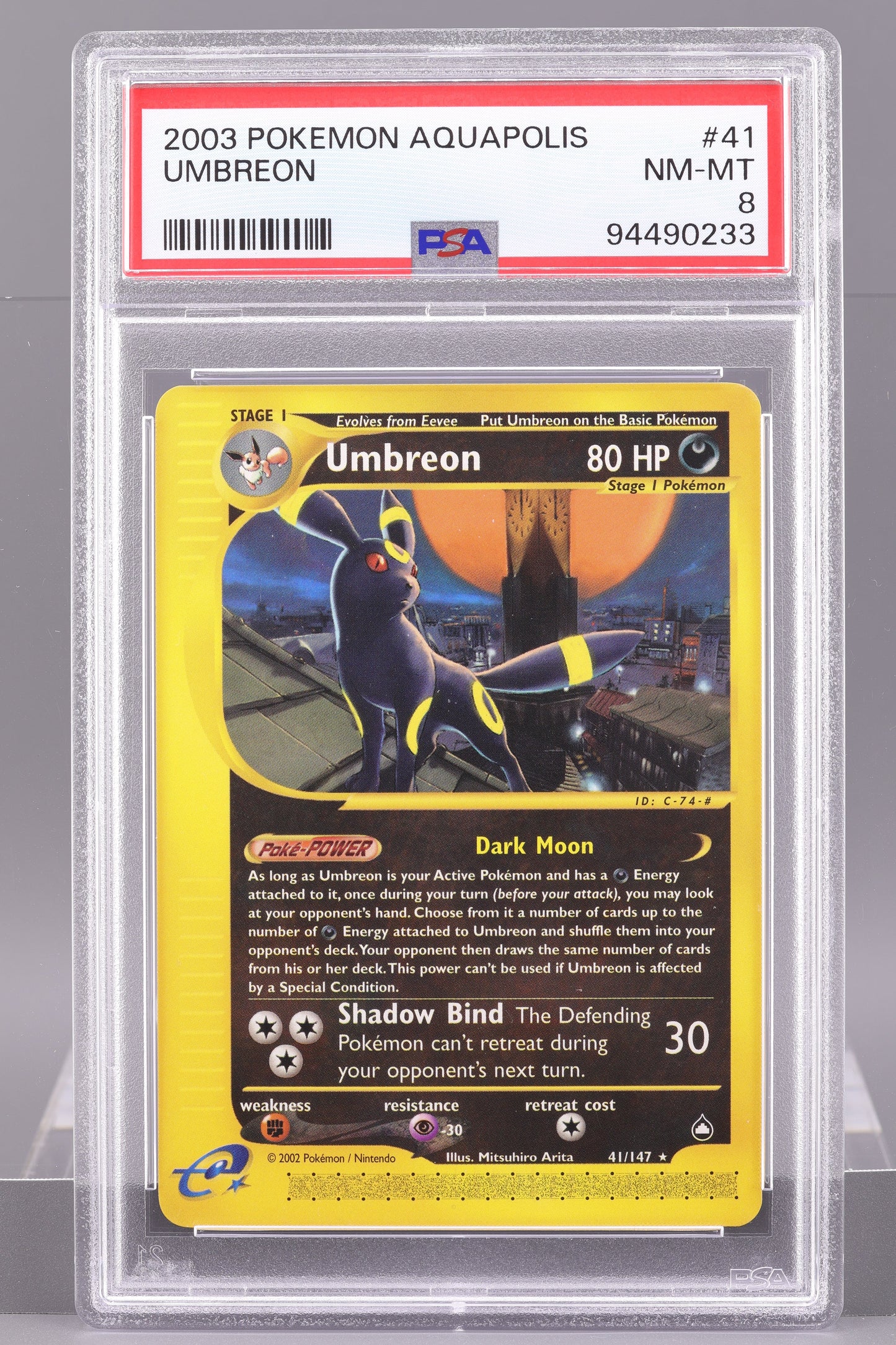 Umbreon 2003 Aquapolis  #41    PSA 8