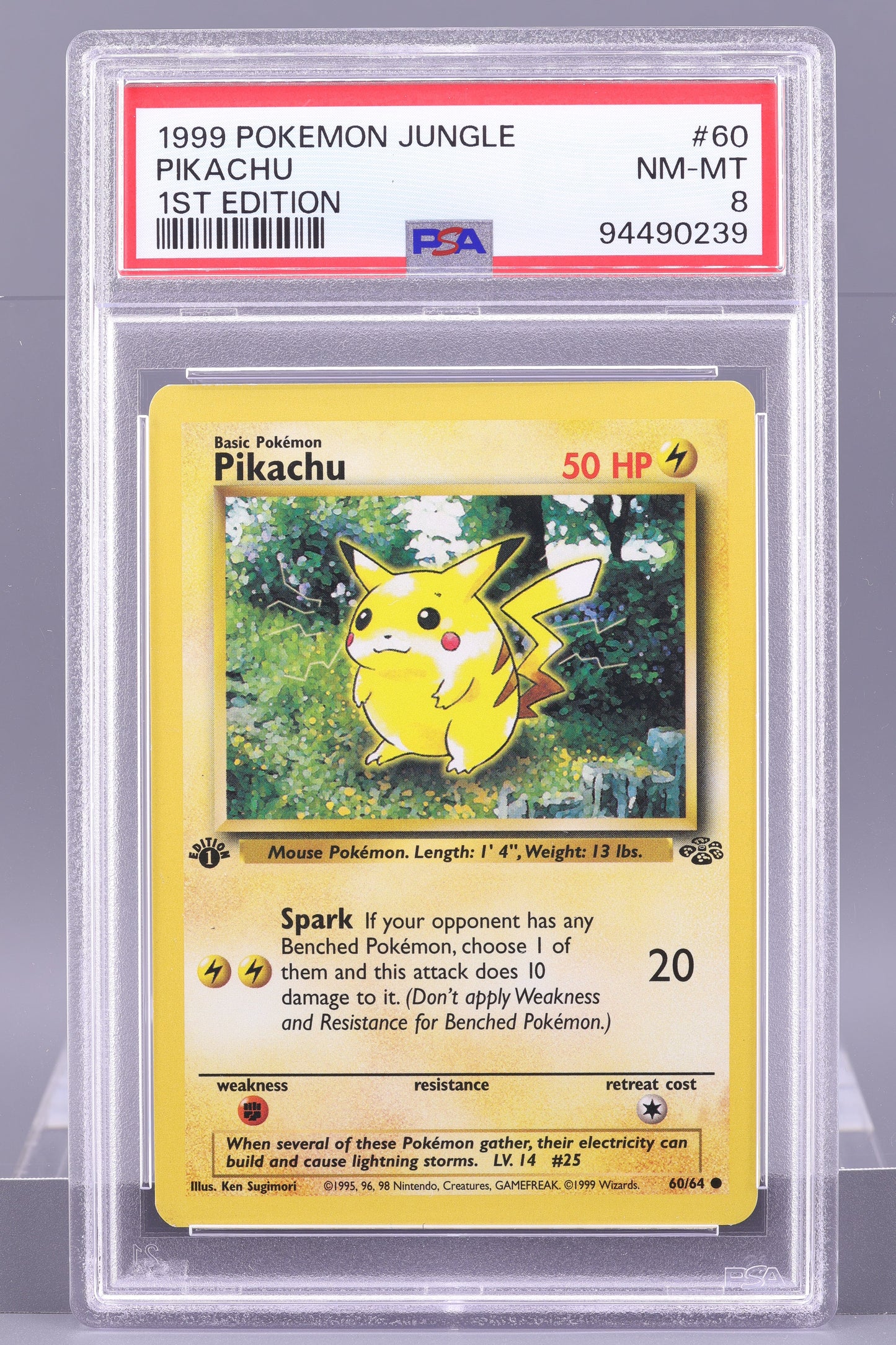 Pikachu 1999 Jungle  #60    PSA 8   1st Edition