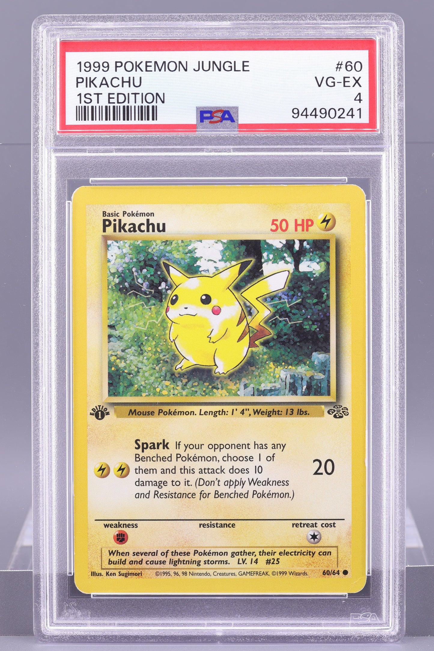 Pikachu 1999 Jungle  #60    PSA 4   1st Edition