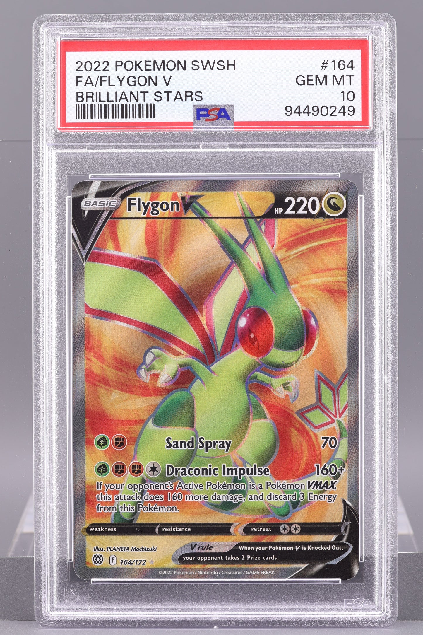 Flygon V 2022 Brilliant Stars Sword & Shield #164    PSA 10   Basic/Rare Ultra